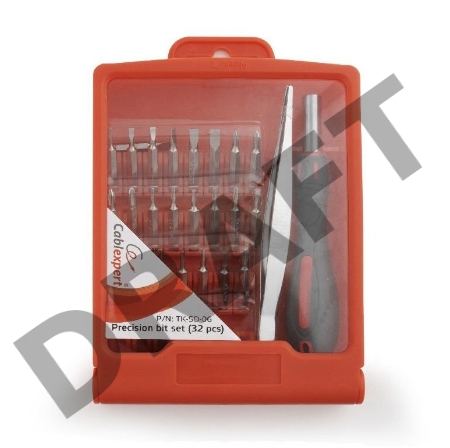 Монтажный инcтрумент Cablexpert TK-SD-06 Отвертка с набором бит (32 предмета) 