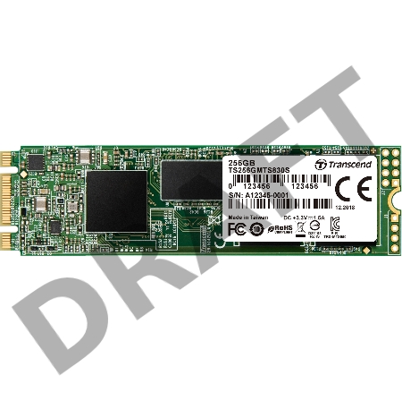 Твердотельный накопитель Transcend 256GB M.2 SSD MTS 830 series (22x80mm) [R/W - 530/400 MB/s]