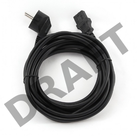 Кабель Gembird Power 250V 10A EUR, VDE Кабель питания сетевой, Евровилка, заземление, 5m (PC-186-VDE-5M)