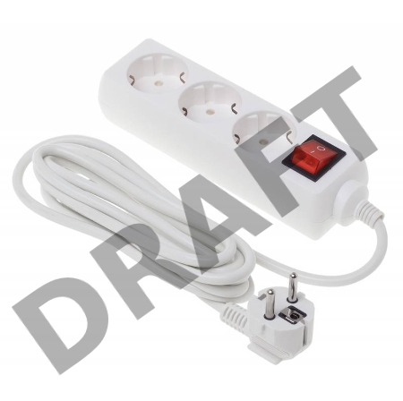 Сетевой удлинитель Buro BU-PS3.3/W 3м (3 розетки) белый (пакет ПЭ)