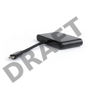 Переходник USB Cablexpert A-CM-VGA3in1-01, USB Type-C/VGA + USB3 + подзарядка USB-C, 15см, пакет