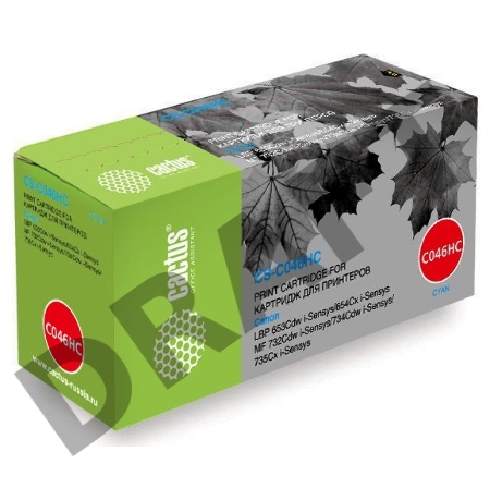 Тонер Картридж Cactus CS-C046HC голубой (5000стр.) для Canon LBP 653Cdw/654Cx/MF732Cdw/734Cdw/735Cx