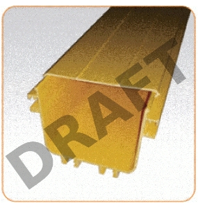 Крышка прямой секция оптического лотка, 100x120 мм, 2 метра, желтая