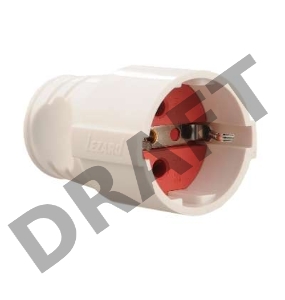 Штепсель с заземл. бел. Lezard 715-0701-607