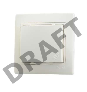 Розетка 1-м СП Мира с защ. крышкой керам. с заземл. крем/крем. Lezard 701-0303-123