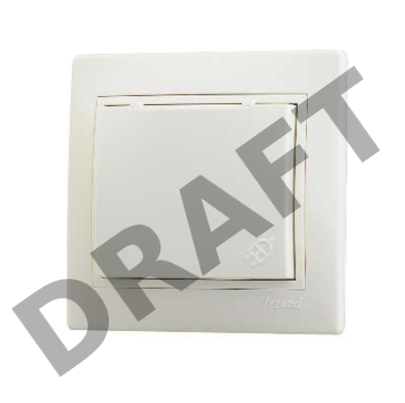 Розетка 1-м СП Мира с защ. крышкой керам. с заземл. крем/крем. Lezard 701-0303-123