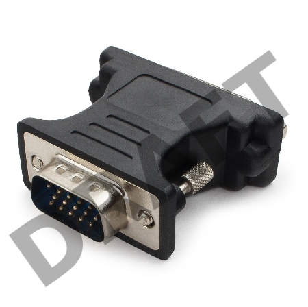 Переходник Cablexpert VGA-DVI, 15M/25F, черный, пакет (A-VGAM-DVIF-01)