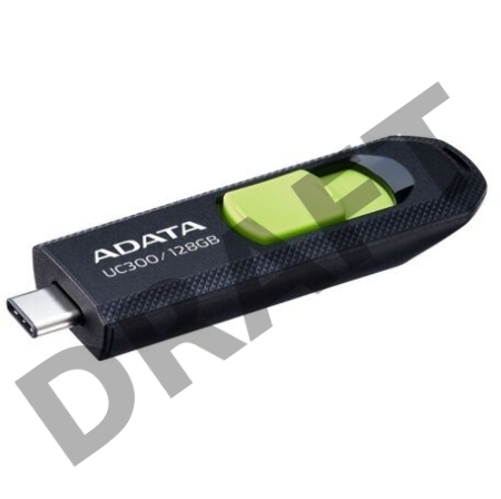 Флеш Диск A-Data 128Gb Type-C UC300 ACHO-UC300-128G-RBK/GN USB3.2 черный/зеленый