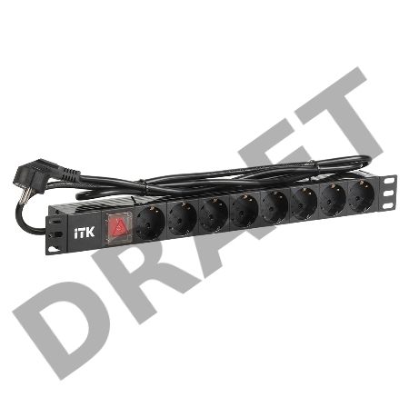 Блок распределения питания ITK PH12-8D1-P гор.размещ. 8xSchuko базовые 16A Schuko 2м