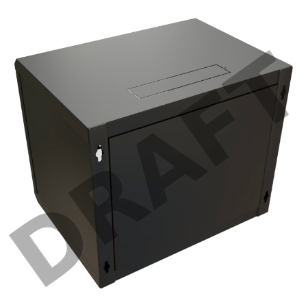 Шкаф коммутационный WRline (WR-TW-1566-SR-RAL9004) настенный 15U 600x600мм пер.дв.металл 2 бок.пан. 60кг черный 520мм 775мм IP20 сталь