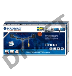 Кронштейн Kromax OFFICE-3 черный для 2-х мониторов LCD 15