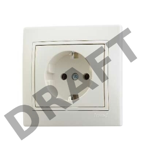 Розетка 1-м СП Мира керам. с заземл. крем/крем. Lezard 701-0303-122