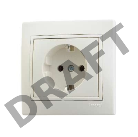 Розетка 1-м СП Мира керам. с заземл. крем/крем. Lezard 701-0303-122