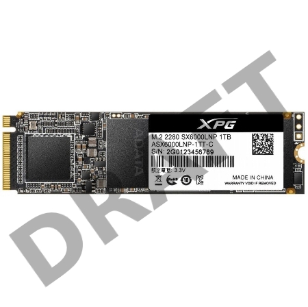 Твердотельный диск 1TB ADATA XPG SX6000 Lite, M.2 2280, PCI-E 3x4, [R/W - 1800/1200 MB/s] 3D-NAND TLC