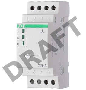 Реле контроля фаз CZF-B (3х400/230+N 8А 1перекл. IP20 монтаж на DIN-рейке) F&F EA04.001.002