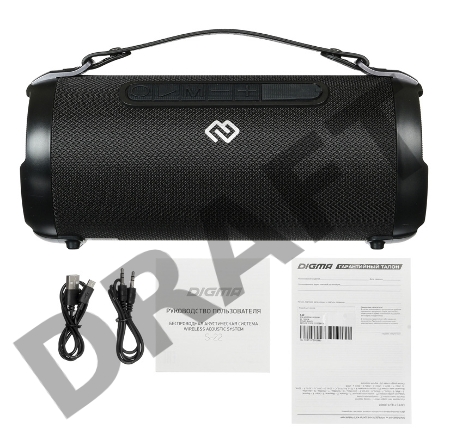 Колонка порт. Digma S-22 черный 15W 1.0 BT 1500mAh (SP2215B)