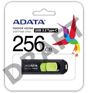Флеш Диск A-Data 256Gb UC300 ACHO-UC300-256G-RBK/GN USB3.2 зеленый