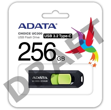 Флеш Диск A-Data 256Gb UC300 ACHO-UC300-256G-RBK/GN USB3.2 зеленый