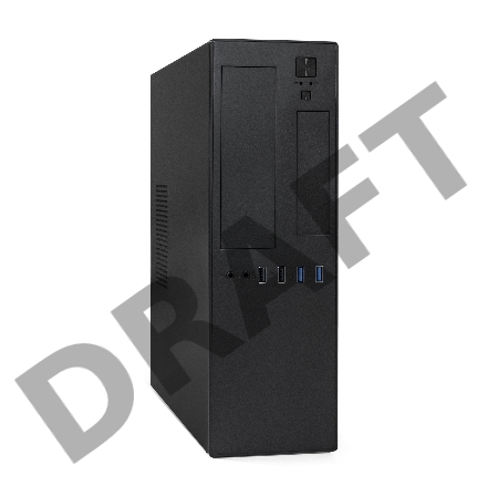 Корпус Desktop ExeGate MI-641-TPS350 (mini-ITX/mATX, БП TPS350 с вент. 8см, 2*USB+2*USB3.0, HD аудио, черный)