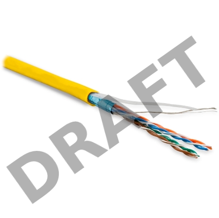 Кабель информационный Hyperline FUTP4-C5E-P26-IN-LSZH-YL-100 кат.5E F/UTP 4X2X26AWG LSZH внутренний 100м желтый