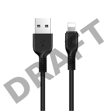 Кабель USB 2.0 hoco X13, AM/Lightning M, черный, 1м