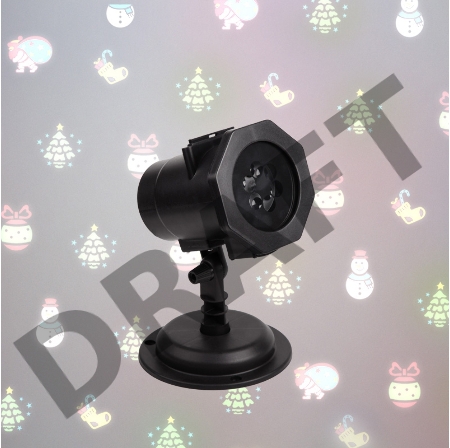 LED проектор, 12 сменных слайдов, цвет RGBW, 12В