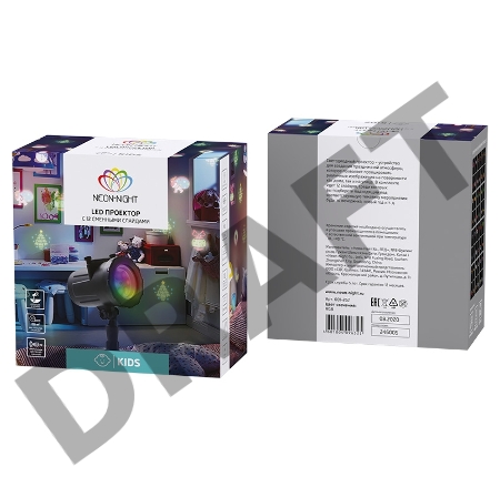 LED проектор, 12 сменных слайдов, цвет RGBW, 12В