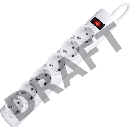 Сетевой фильтр Defender DFS 153 3 м, белый, 6 розеток