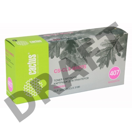 Тонер Картридж Cactus CS-CLT-M407S пурпурный для Samsung CLP-325 CLX-3185 (1000стр.)