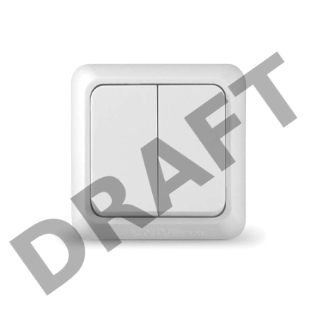 Выключатель 2-кл. ОП Олимп 10А IP20 бел. Universal О0023