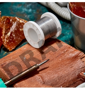 Припой с канифолью ПОС-61, 100г, Ø1мм, (олово 61%, свинец 39%), катушка REXANT