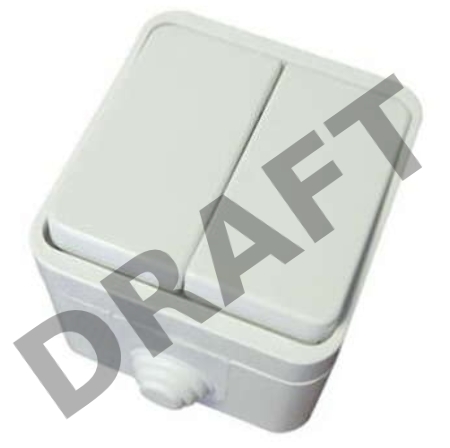 Выключатель 2-кл. ОП Клио 10А IP44 бел. Universal К2223