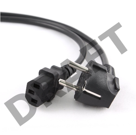 Кабель Кабель питания Gembird 3.0м, черный, с заземлением, пакет PC-186-10