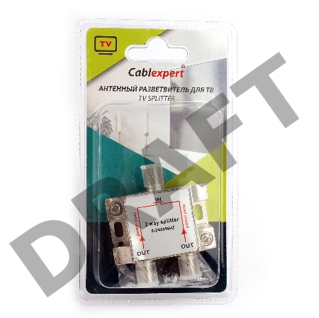ТВ проф. сплиттер на 2 телевизора, Cablexpert AS-TV-PP-02, Power Pass  5-2400MHZ