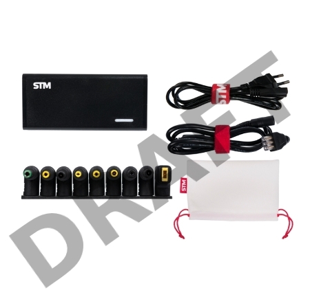 Универсальный адаптер для ноутбуков на 65Ватт Адаптер для ноутбуков STM SLU65, 65W, USB(2.1A), slim design