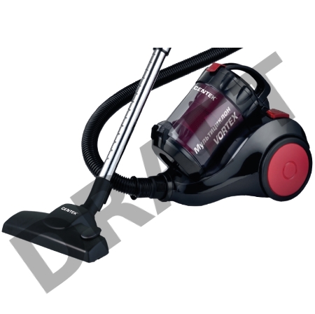 Пылесос Centek CT-2529 (красн/черн) мультициклон 2000/350Вт, стакан 1,5 л , телескоп металл. трубка