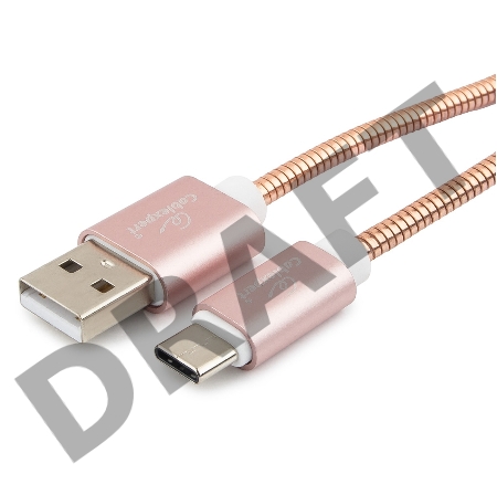 Кабель USB 2.0 Cablexpert CC-G-USBC02Cu-1M, AM/Type-C, серия Gold, длина 1м, золото, блистер