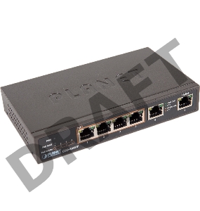 GSD-604HP неуправляемый PoE коммутатор 4-Port 10/100/1000T 802.3at POE + 2-Port 10/100/1000T Desktop Switch (55W POE Budget, External Power Supply)