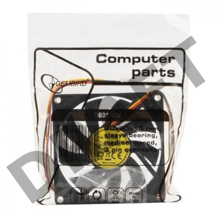 Вентилятор Gembird Вентилятор 80x80x15, втулка, 3 pin, провод 30 см (D8015SM-3)