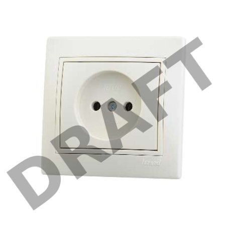 Розетка 1-м СП Мира 16А IP20 без заземл. керам. крем/крем. LEZARD 701-0303-121