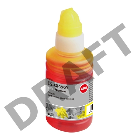 Чернила Cactus CS-GI490Y желтый 100мл для Canon PIXMA G1400, G2400, G3400