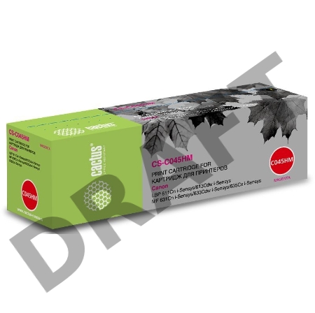 Тонер Картридж Cactus CS-C045HM пурпурный (2200стр.) для Canon LBP 611Cn/613Cdw/631Cn/633Cdw/635Cx