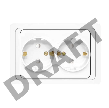 Розетка 2-м СП Валери 16А защ. шторки с заземл. бел. UNIVersal В0128x