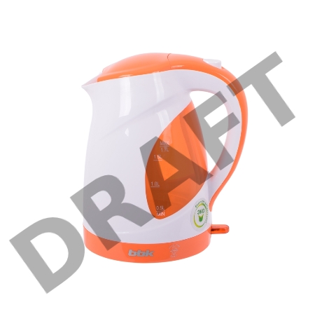 Чайник электрический BBK EK1700P 2200Вт, 1,7литра, пластик, дисковый нагр. элемент, LED подсветка,белый/оранжевый