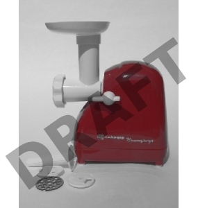 Мясорубка Белвар Помощница КЭМ-П2У 302-07, красный, 1500 Вт, насадка для теста, колбас, ф-ция реверс      