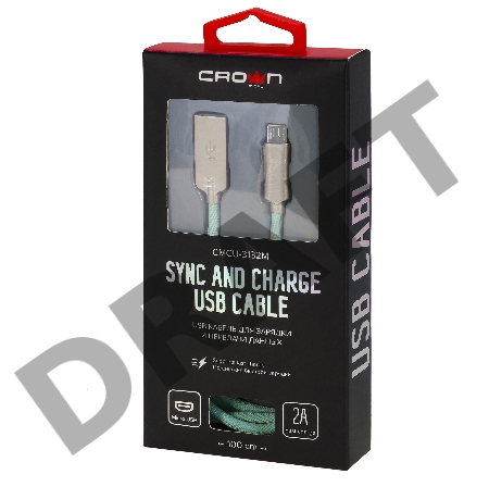 Кабель Crown USB - microUSB CMCU-3132M light blue