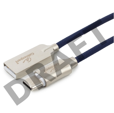 Кабель USB 2.0 Cablexpert CC-P-USBC02Bl-1.8M, AM/Type-C, серия Platinum, длина 1.8м, синий, блистер