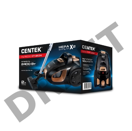 Пылесос Centek CT-2534 черно-бронзовый, 2400Вт, нера фильтр (в уп. 1 шт)