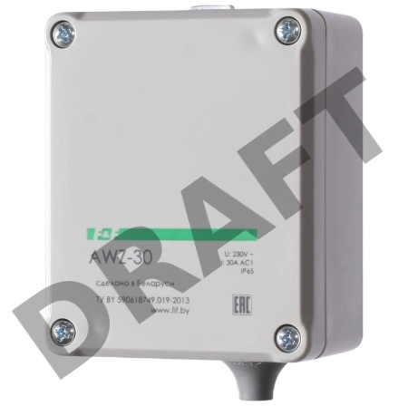 Фотореле AWZ-30 30А 13 IP65 встроенный фотодатчик монтаж на поверх. F&F EA01.001.004