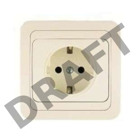 Розетка 1-м СП Mimoza 16А IP20 с заземл. крем/крем Makel 25028